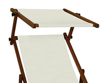Sedia a Sdraio Bianco Ecrù in Faggio massello con braccioli Parasole e tavolino 10-303ST