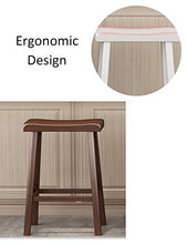 MYAOU Sgabello in Legno Sgabelli da Bar ergonomici con Seduta Quadrata per bancone della Cucina Sedie da Bar semplici in Stile retrò con poggiapiedi, Selezione di 4 Colori