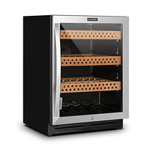 KLARSTEIN El Presidente 127 - Umidificatore per Sigari, Humidor, Porta in Vetro, Telaio in Acciaio, Capacità 127 L, Sigillabile, 42dB, Nero Lucido
