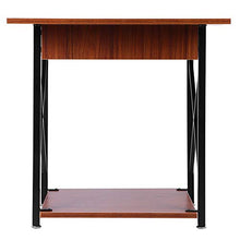 GOTOTOP Tavolino Industriale,Tavolini da Divano con ripiano,Tavolino Portariviste,Tavolino in Legno Vintage,Tavolino Laterale da Divano,Piccolo Tavolo da caffè per Salotto,60x60x58.5 cm