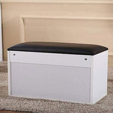 YANG Shoe Imbottito Poggiapiedi Ottomana Bagagli Petto Guardaroba Multifunzionale in Pelle PU Change Wooden Shoe Bench Rack Carico 250kg (Color : Light, Size : 80x30x45cm)