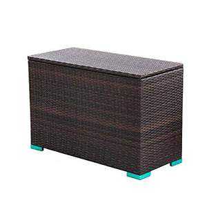 BOPP Cassapanca da Esterno Contenitore, Rattan PE Contenitore da Esterno Impermeabile Antiscivolo Cassapanca da Giardino per Esterno, Cornice Metallica Leggero Solido Struttura Forte Eversion Design