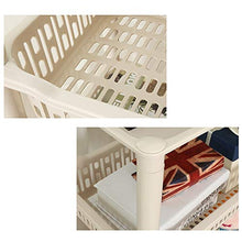 Quattro Ruote Portatile Strumento di archiviazione Carrello Mensola, Moderno e Minimalista scaffale in plastica Mobile Facile da Camera mensola del Bagno Beige 46.5X30.5X85CM Utility Cart