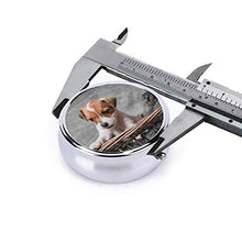Parson Rassel Terer Sobaka Shchenok Malysh Korzina Luxury Travel Kit Storage Metal Round Silver Button Pillola Dispenser Vitamine Olio di Pesce Integratori