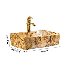 Yxx max -Lavabo Bacino di Ceramica Contatore, Rettangolo Art Bacino delle Famiglie lavandino del Bagno Adatto a Guardaroba Alberghi (49x38.5x13.5cm) Lavandino del lavabo