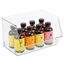 mDesign Organizer frigorifero in plastica – Scatola da cucina con parte anteriore aperta per frigo e armadietti – Contenitori cibo ideali per diversi tipi di alimenti – Set da 2 – trasparente