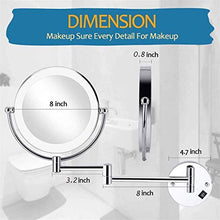Specchio da bagno, anti-appannamento, specchio da Specchio da bagno a LED illuminato impermeabile, specchio per il trucco con luci da 8 pollici, specchio per vanità con ingrandimento 5x per bagno in b
