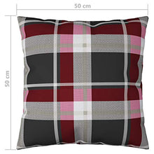 Buyounger Cuscini Decorativi 4 pz a Quadri Rossi 50x50 cm in Tessuto
