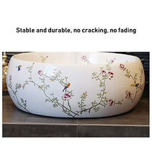 Fiori Uccelli Lavabo Ceramica, lavello Artistico Retro Adatto per Il Bagno di Un Hotel familiare