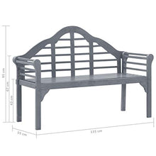 Tidyard Panca Panchina da Giardino a 2 Posti in Legno Massello di Acacia,Panca con Braccioli,Panca da Esterno in Legno,Panca in Legno,Divanetto da Giardino per Esterno Legno 135x55x95 cm