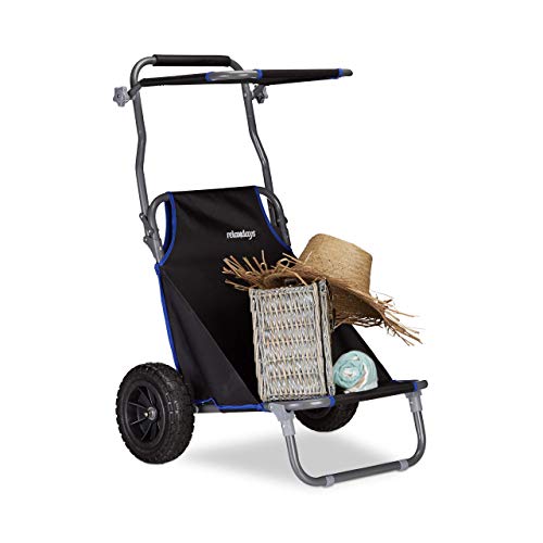 Passeggino Da Spiaggia Ascan - Leggero, Pieghevole, Con Sedile E Parasole, Ideale Per Trasporto In Sabbia - Foto 9