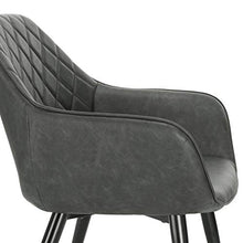 WOLTU BH251an-1 Sedia da Cucina Poltrona per Soggiorno Imbottita Estetica in Ecopelle Antracite Gambe in Metallo
