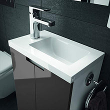 Allibert Toiletmeubel CLOSY pack - Fonteinmeubel - gelakt - 2 deuren - wc rol- en handdoekhouder - anthraciet grijs gelakt - 40 cm breed