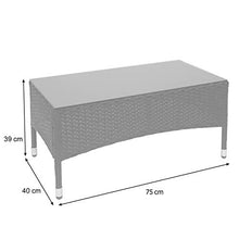 Mendler Salottino da Esterno Giardino HWC-F55 polyrattan Nero con Cuscini Grigio Scuro