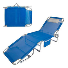 AKTIVE 62611 Sedia a Sdraio Pieghevole in Alluminio con poggiatesta e Tasca Beach, Tube textilene