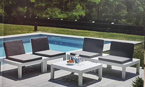 Ipae salottino modulare molok Bianco con 1 tavolino 8 Cuscini Antracite Set Giardino