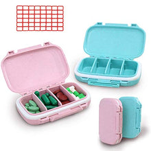 YNester 2 Pack Portapillole Pill Pilles, Fashion Pill Organizer Pillola da viaggio Case Medical Pill Box Dispenser per Vitamine Integratori Medicina Box - 4 scomparti rimovibili (Rosa + Blu)