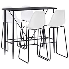 Tidyard Set 5 pz da Bar, Set Tavolino Bar, Set di Mobili per Cucina, Set di Mobili da Balcone, Set Bar per la Casa, Set Tavolo e 4 Sedie da Bar Alti, in plastica Bianco