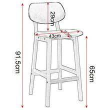 WOLTU Sgabelli da Bar Sedia Alta Cucina con Schienale Poggiapiedi PU Gambe di Faggio Comodo Bianco 2 Pezzi BH51ws-2