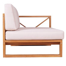 Teako Design Molveno - Divano per esterni con schienale in legno di teak, resistente alle intemperie, robusto legno massiccio non trattato