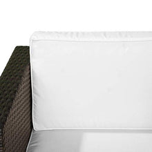 Outsunny Set Mobili da Giardino 3 Pezzi 2 Divani 1 Tavolino con Piano in Vetro Temperato Rattan Marrone