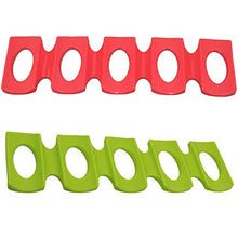 ALUYF Bottiglie di Vino in Silicone per Frigorifero Tappetino portabottiglie Vino lattine per Bevande gassate di Birra lattine per Vino organizzatore e ausilio per l'impilamento Rosso e Verde