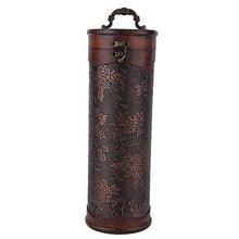 Scatola da vino portatile rotonda in legno vintage singola scatola di vino rosso con manico cucina retrò regalo cremagliere del vino