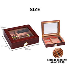 N \ A Custodia per umidificatore con sigari 30-35, Display Superiore in Vetro temperato, umidificatore e igrometro Scatola portaoggetti in Legno di Cedro Artigianale con divisore