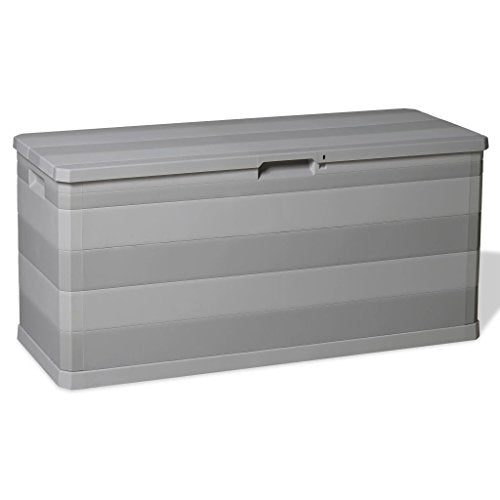 cangzhoushopping Baule da Giardino 280 L Grigio Chiaro Arredamento Arredi per Esterno Contenitori per Esterno
