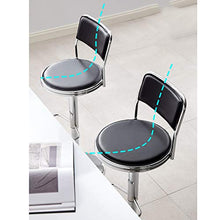 TopJiä Seggiola da Bar con Schienale con Poggiapiedi,Moderni Sgabelli da Bar Regolabile da Bar 60-80cm,Girevole Sedia Domestico Bar Seggiolone,Cromo Base Portante di Carico 150kg