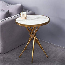 DGHJK Mobili per la casa, Tavolino da caffè in Marmo Moderno Nordico Bar Caffetteria Negozio di tè al Latte Piccola tavola Rotonda Soggiorno Camera da Letto Tavolino da Comodino Comodino, 47x62 cm