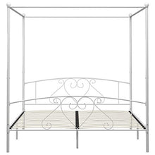 SKM Letto a Baldacchino Bianco in Metallo 180x200 cm (29kg)