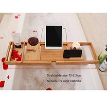 Vasca da Bagno Vassoio, Multi-Funzione Bagno in bambù da Bagno iPad Tablet Telefono Rack Cremagliera del Vino, Adatto per Home Hotel Bagno Rack, Retrattile 73-110 Cm