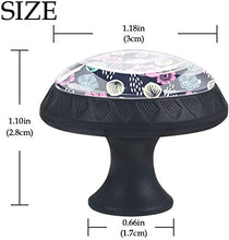 Modello di fiore fiore verde blu rosa Pomelli per Porta Set di 4 Pomelli per Mobili Manopole per Cassetti Cucina Armadio Vetro