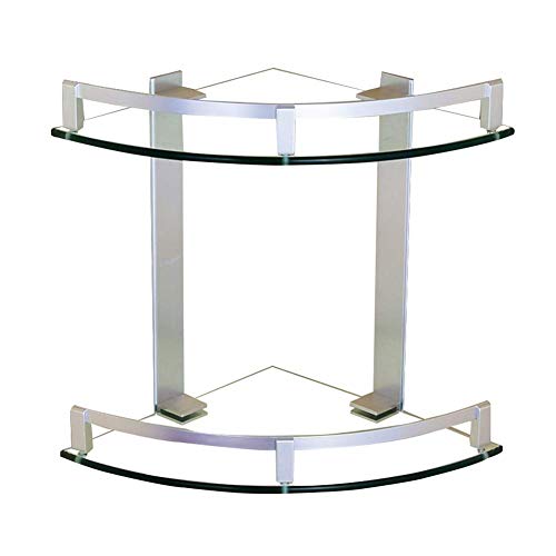 Mensola da bagno, mensola portaoggetti - 2 Tier bagno compatto rack Mensola Rust-proof Rack in acciaio inox di stoccaggio for bagno con un asciugamano ferroviario partizione da bagno (Dimensioni: 20 c