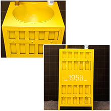 YRRA Autoportante Mobile Lavabo Bagno, Stile Industriale Mobile Bagno con Lavabo, con Lavello e Rubinetto Combinato 17,7 x 33,4 Pollici,Rosso