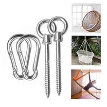 Amaca Ganci Insieme del Gancio di Sedie Ganci Heavy Duty in Acciaio Inox per I Set in Legno Altalena con Pneumatico Girevole Sedile Trapeze Yoga Argento