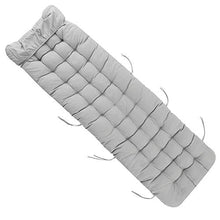 LoveStory Cuscino per Sdraio Lettino Universale Cuscino Imbottito per Sedia a Sdraio Relax con Cappuccio Antiscivolo 170x53x7cm (Grigio)