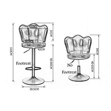 LLT Pratico sgabello Sgabelli moderna colazione Bar Stool ° girevole Kitchen Bar contatore sedia regolabile Altezza sede morbida Exquisite schienale Carico massimo 360 120Kg,Giallo,60~80 cm