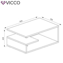 Vicco Tavolino da divano Guillermo Tavolino da salotto bianco Cemento 91 x 52 cm