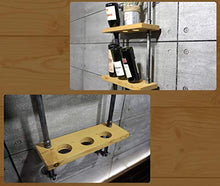 YIONGA CAIJINJIN Wine Rack Cremagliera del Vino, Ferro Legno Vino della Parete Appeso battuto Industriale a Rack invertito appesa Stand di Esposizione del Vino Conservazione