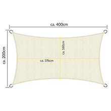 Sol Royal Tenda a Vela Traspirante 400x200 cm SolVision HS9 - Protezione Rettangolare Parasole e Anti UV - Crema