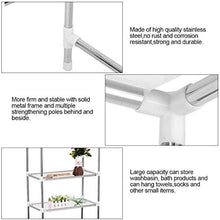 3 piani scaffale Mobile Scaffale Bagno e WC, scaffale Mobile portaoggetti per Bagno, Scaffale salvaspazio, Mensole Organizer Mobile per lavatrice per Bagno e WC, argento(160*68CM)
