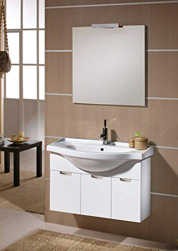 COMPOSIZIONE BAGNO Linea Wendy da 80CM. Mobile Sospeso + Lavabo + Specchio + Lampada Led