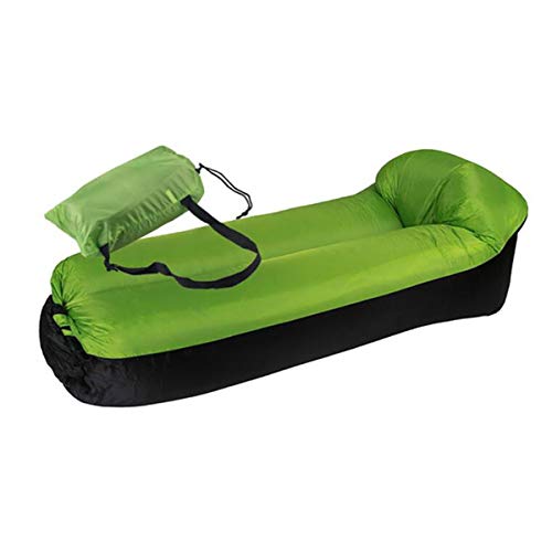 HIUHIU Gonfiabile Divano Aria Sacco a Pelo Giardino Esterno mobili da Spiaggia Sedia Pieghevole Veloce Divano Letto Pigro,Verde