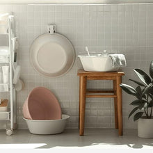 ZWMG Bacini di plastica Rotondi Piccoli bacini di stoccaggio di lavandini per Lavare i bacini Adatti per dormitori Domestici (Beige, Grigio, Bianco, Rosa) (Color : Beige)
