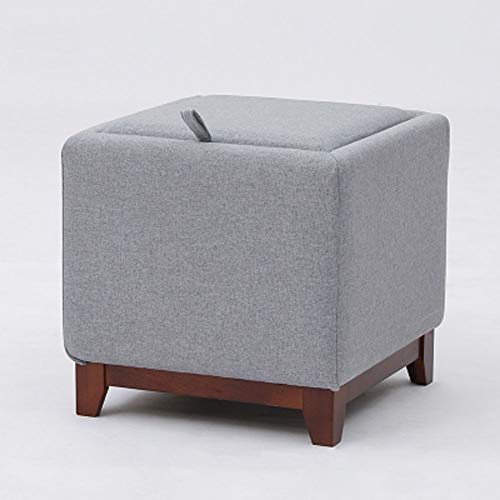 DXAQC Disponibile di stoccaggio Multifunzione Sgabello Imbottito Piede Singolo Tavolino Adatto per Camera da Letto e Soggiorno (Grigio Chiaro)