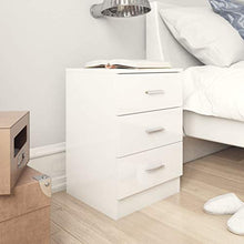 Festnight Comodini Bianco Lucido in Truciolato 38x35x65 cm 2 pz