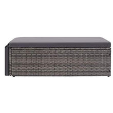 Kshzmoto Pratico Divano Doppio per Esterni, Divano a Due posti da Giardino Grigio e Grigio Scuro 123 x 65 x 72 cm (L x P x A) -con 1 Sgabello e 5 Cuscini