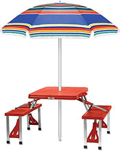 CASTOR Tavolo da Picnic all'aperto Tavolo da Tavolo Pieghevole 'con posti a Sedere per 4, Rosso BBQ Party Table